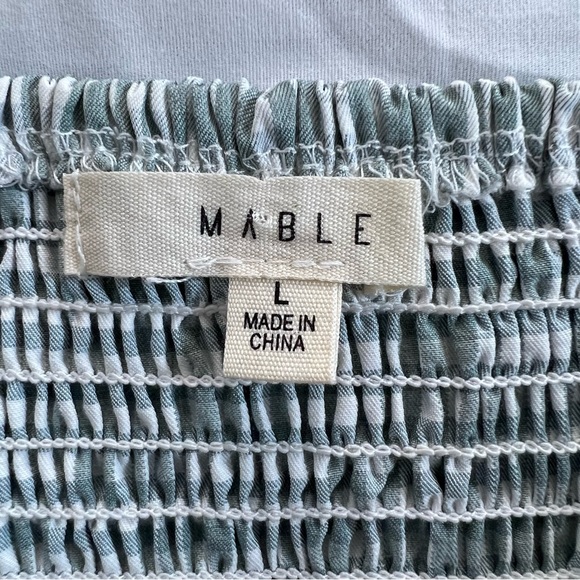 Mable Green Gingham Plaid smock Ruffle Dress Large - Picture 4 of 6